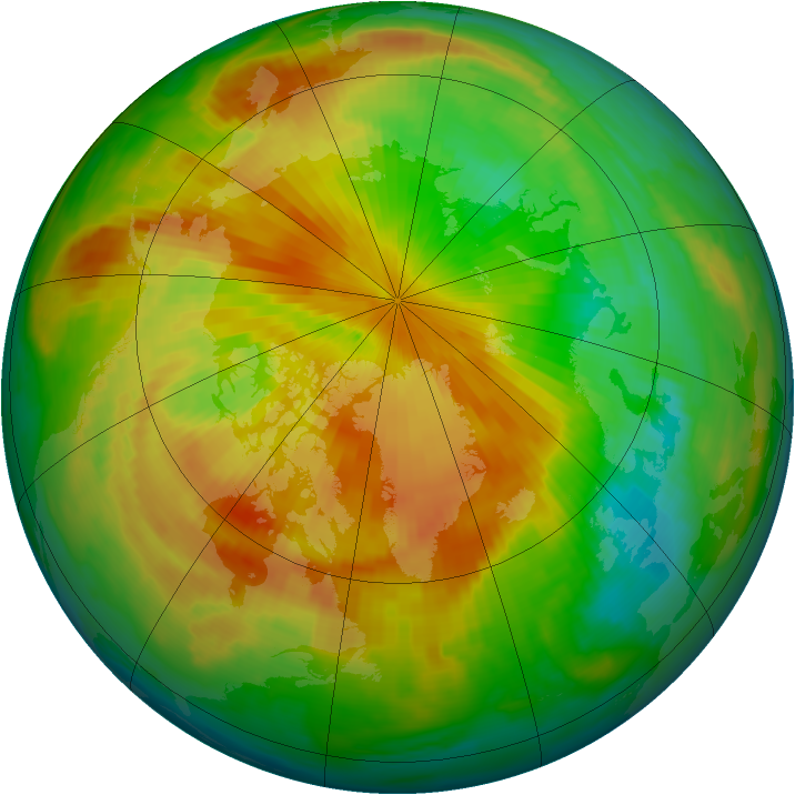 Arctic ozone map for 01 May 1997